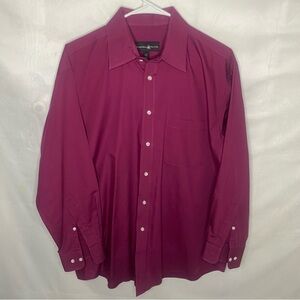 Beverly Hills Polo Club Men's Dress Shirt Fuchsia Pink Long Sleeve L 16.5 32/33